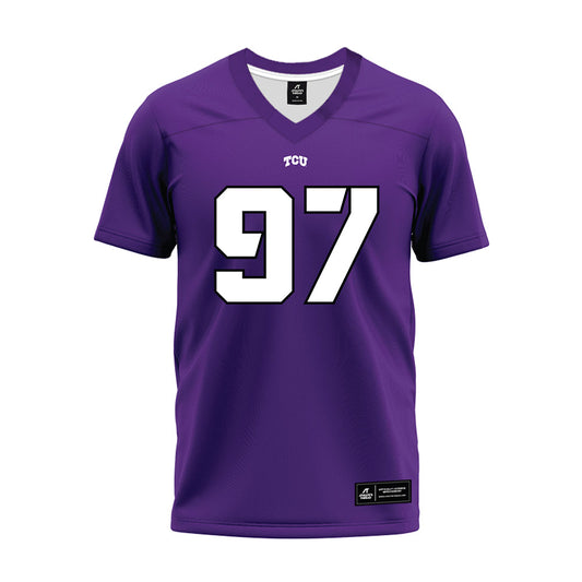 TCU - NCAA Football : Easton Black - Purple Premium Football Jersey-0