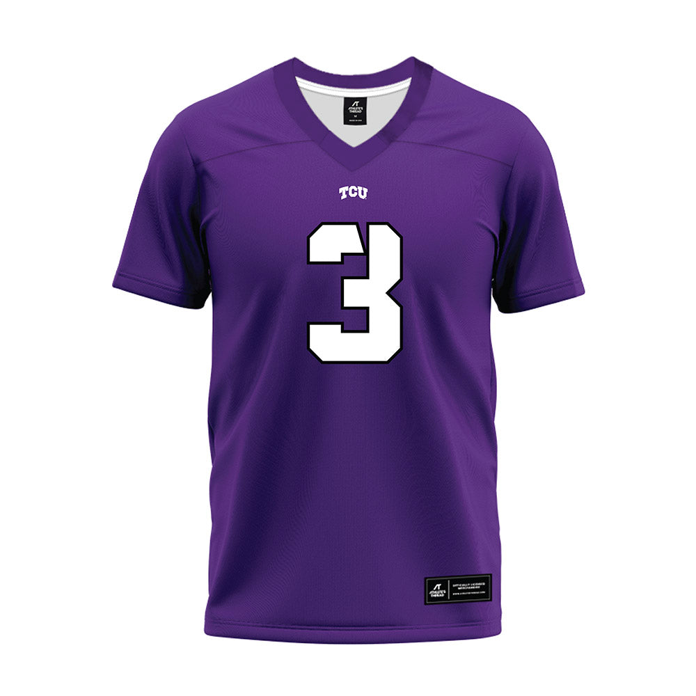 TCU - NCAA Football : Major Everhart - Purple Premium Football Jersey-0
