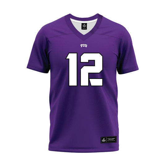TCU - NCAA Football : David Potter - Purple Premium Football Jersey-0