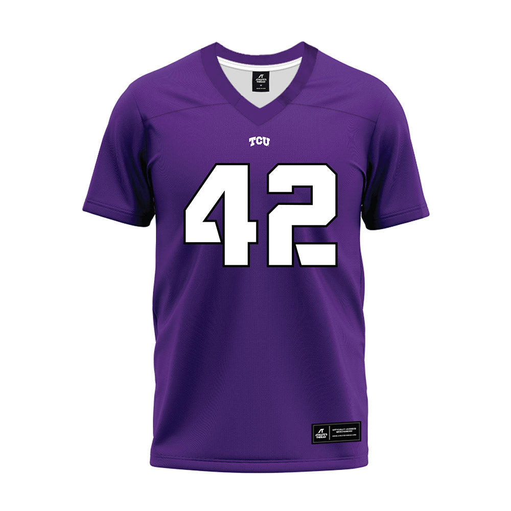 TCU - NCAA Football : Sebastian Peterson - Purple Premium Football Jersey-0