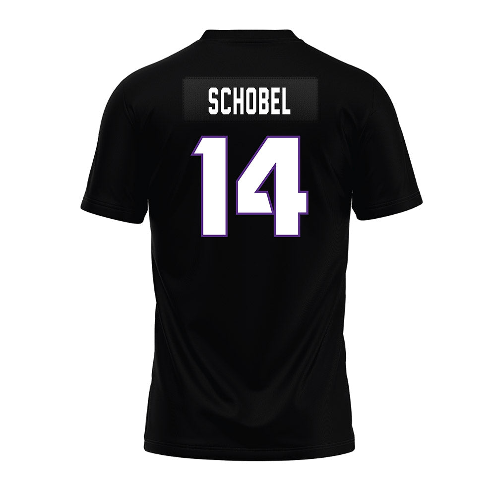 TCU - NCAA Football : John Schobel - Black Premium Football Jersey-1