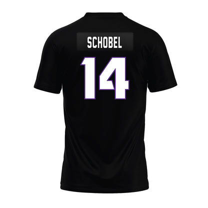 TCU - NCAA Football : John Schobel - Black Premium Football Jersey-1