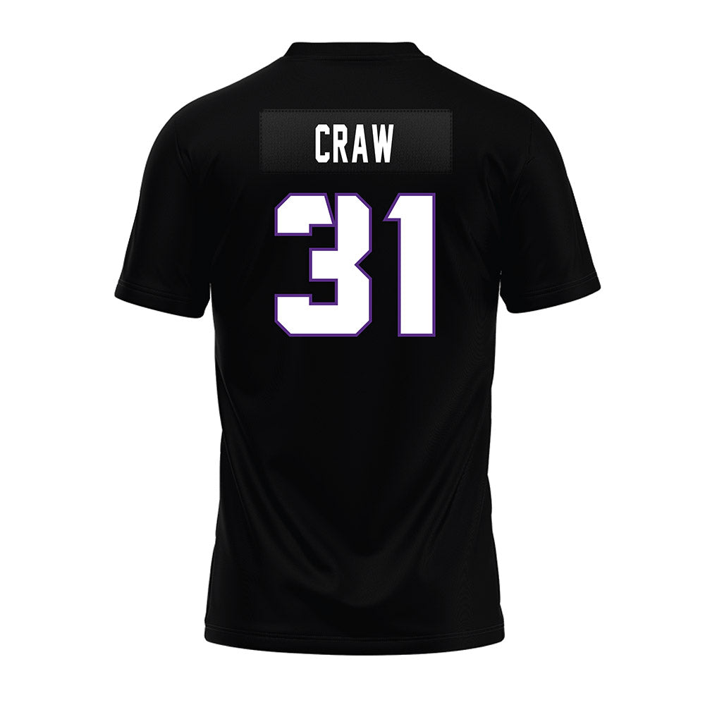 TCU - NCAA Football : Ethan Craw - Black Premium Football Jersey-1