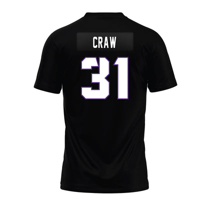 TCU - NCAA Football : Ethan Craw - Black Premium Football Jersey-1