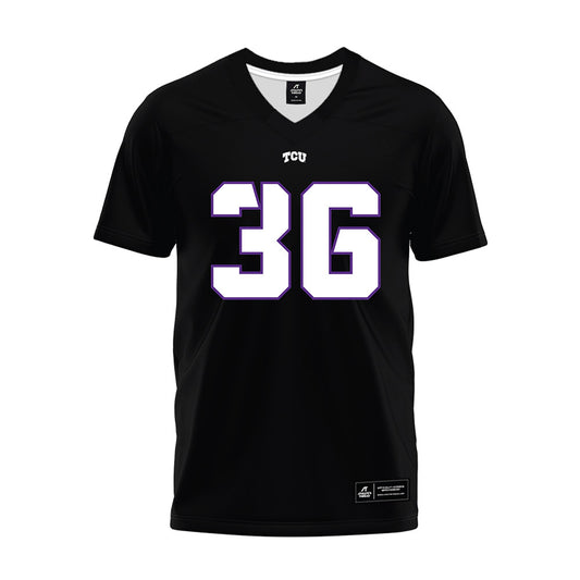 TCU - NCAA Football : Joseph Albright - Black Premium Football Jersey-0