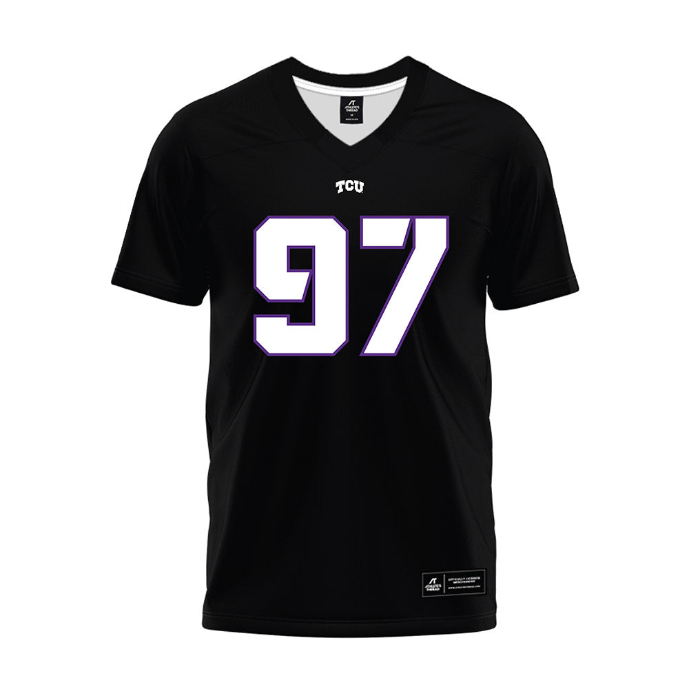 TCU - NCAA Football : Easton Black - Black Premium Football Jersey-0