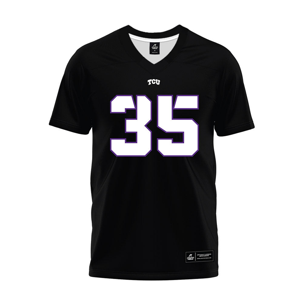 TCU - NCAA Football : Tristan Johnson - Black Premium Football Jersey-0