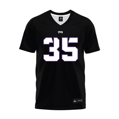 TCU - NCAA Football : Tristan Johnson - Black Premium Football Jersey-0