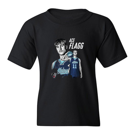 Maine - NCAA Men's Basketball : Ace Flagg - Collage Youth T-Shirt-0