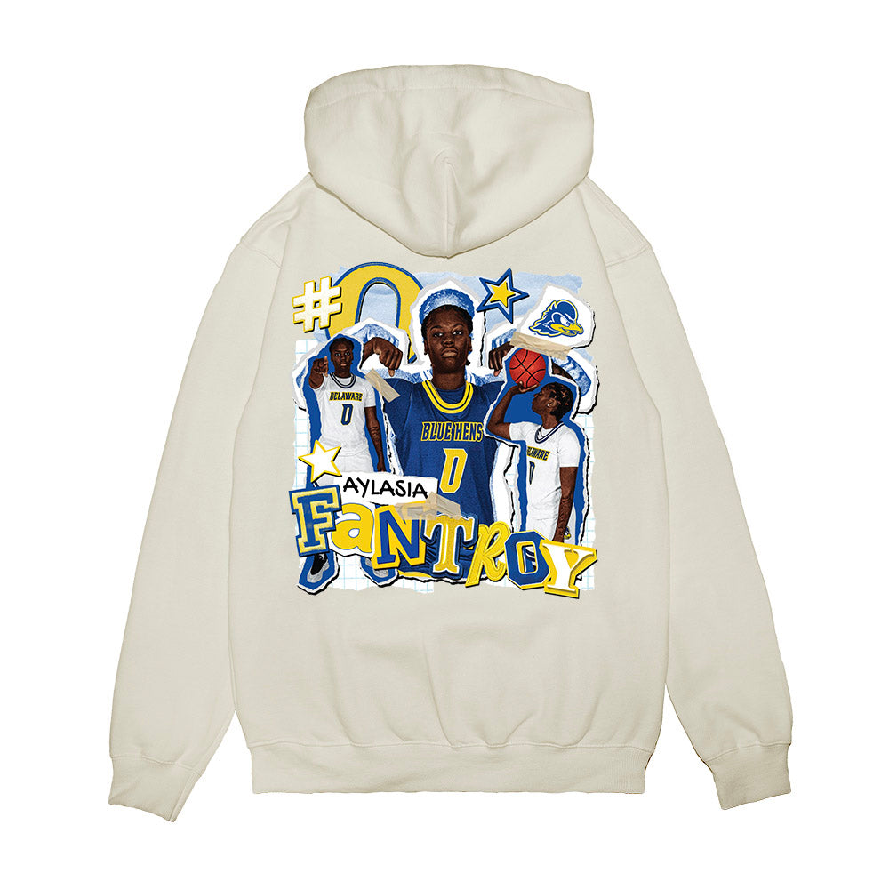Delaware - NCAA Women's Basketball : Aylasia Fantroy - Collage Premium Hooded Sweatshirt-1