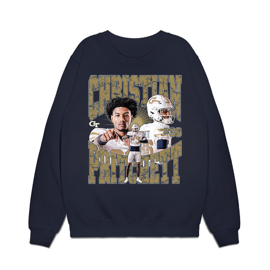 Georgia Tech - NCAA Football : Christian Pritchett - Graphic Tee Premium Crewneck Sweatshirt-0