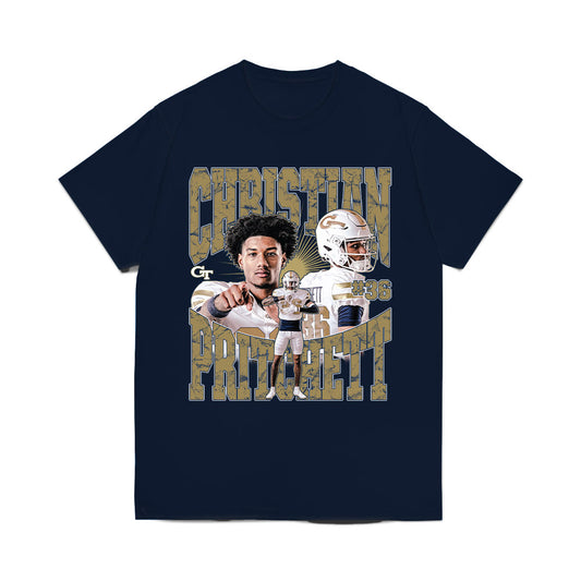 Georgia Tech - NCAA Football : Christian Pritchett - Graphic Tee Comfort Colors T-Shirt-0