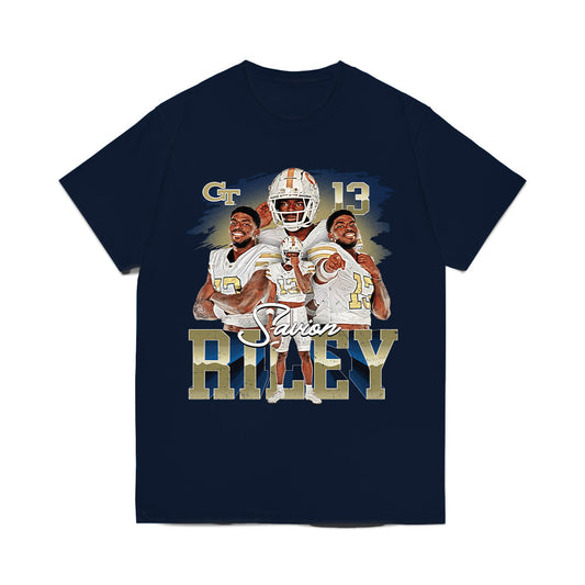 Georgia Tech - NCAA Football : Savion Riley - Collage Comfort Colors T-Shirt-0