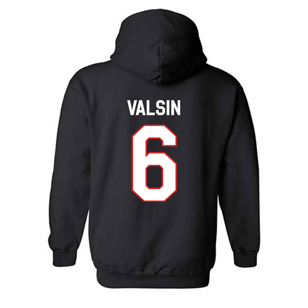 Texas Tech - NCAA Football : Kelby Valsin - Classic Shersey Hooded Sweatshirt-1
