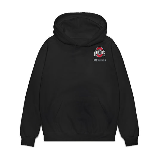Ohio State - NCAA Football : James Peoples - Caricature Premium Hooded Sweatshirt-0
