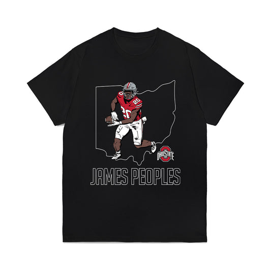Ohio State - NCAA Football : James Peoples - Caricature Comfort Colors T-Shirt-0