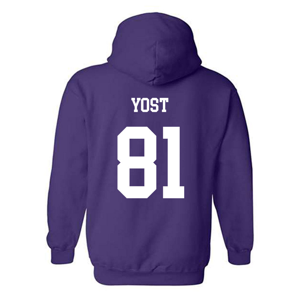 JMU - NCAA Football : Sue Yost - Vintage Dukes Hooded Sweatshirt-1