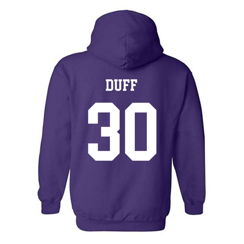 JMU - NCAA Baseball : Lane Duff - Vintage Dukes Hooded Sweatshirt-1