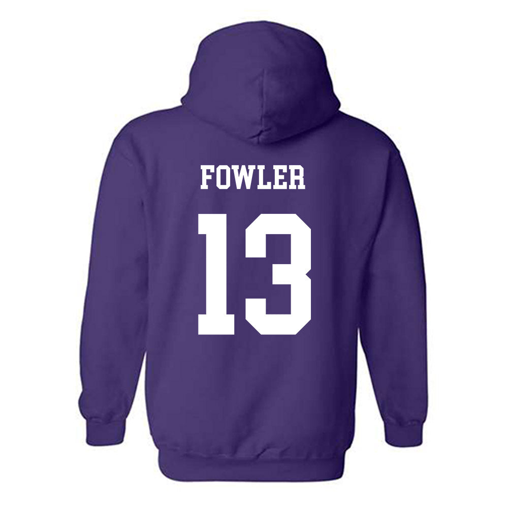 JMU - NCAA Men's Basketball : Preston Fowler - Vintage Dukes Hooded Sweatshirt-1