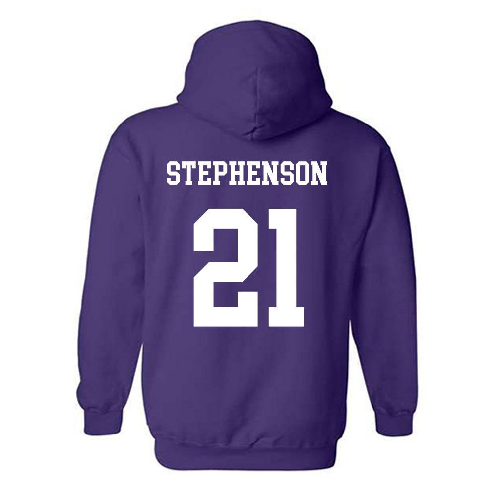 JMU - NCAA Women's Basketball : Zakiya Stephenson - Vintage Dukes Hooded Sweatshirt-1