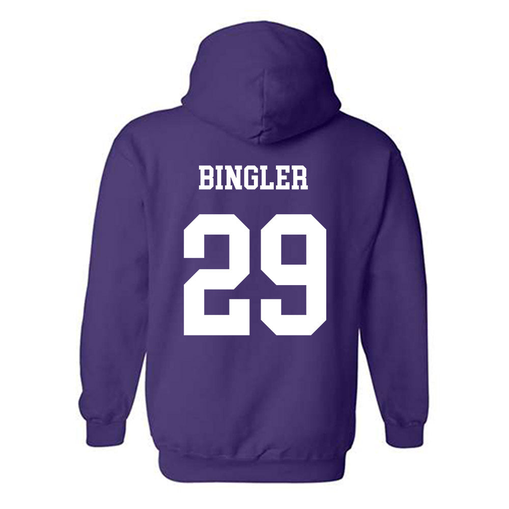 JMU - NCAA Baseball : Alex Bingler - Vintage Dukes Hooded Sweatshirt-1