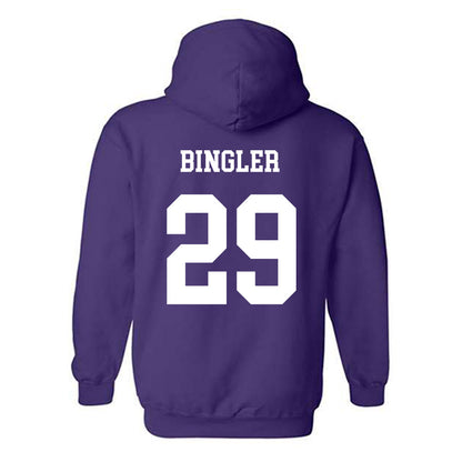 JMU - NCAA Baseball : Alex Bingler - Vintage Dukes Hooded Sweatshirt-1