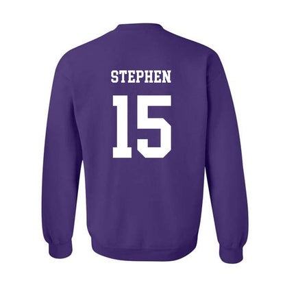 JMU - NCAA Men's Basketball : Joshua Stephen - Vintage Dukes Crewneck Sweatshirt-1