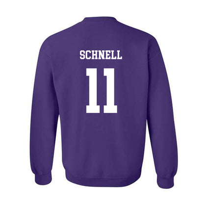 JMU - NCAA Women's Volleyball : Sarah Schnell - Vintage Dukes Crewneck Sweatshirt-1