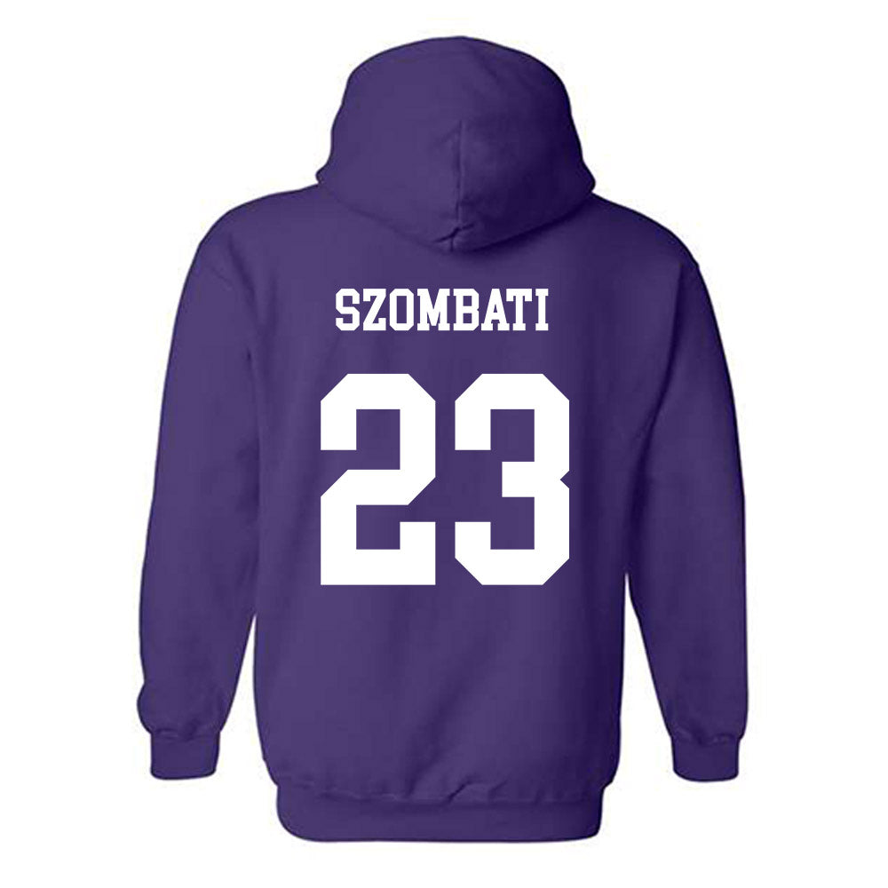 JMU - NCAA Women's Soccer : Kata Szombati - Vintage Dukes Hooded Sweatshirt-1