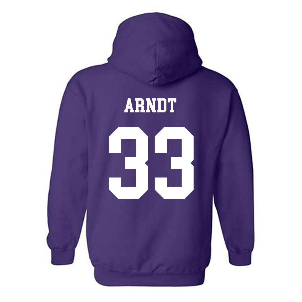 JMU - NCAA Women's Soccer : Aleigha Arndt - Vintage Dukes Hooded Sweatshirt-1