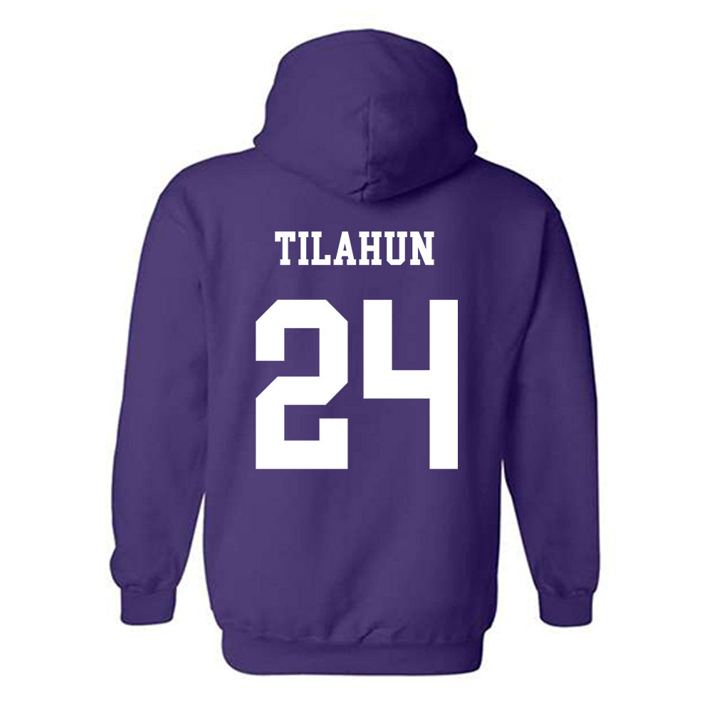 JMU - NCAA Men's Soccer : Henok Tilahun - Vintage Dukes Hooded Sweatshirt-1