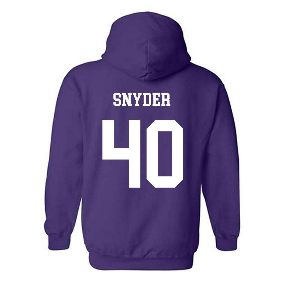 JMU - NCAA Football : Jackson Snyder - Vintage Dukes Hooded Sweatshirt-1