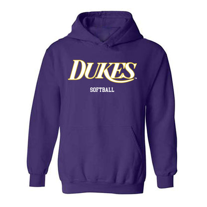 JMU - NCAA Softball : Taylor Johnson - Vintage Dukes Hooded Sweatshirt-0