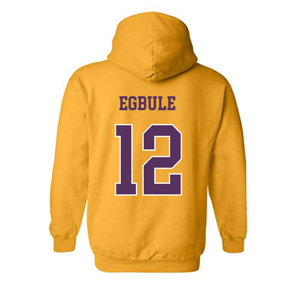 JMU - NCAA Men's Basketball : Oriekose Egbule - Vintage Dukes Hooded Sweatshirt-1