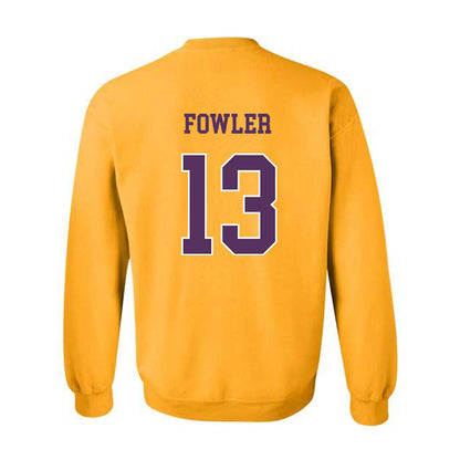 JMU - NCAA Men's Basketball : Preston Fowler - Vintage Dukes Crewneck Sweatshirt-1