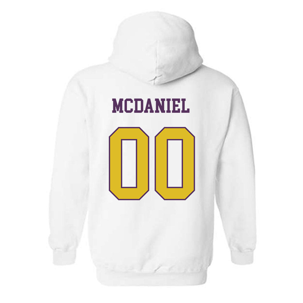 JMU - NCAA Women's Basketball : Peyton McDaniel - Vintage Dukes Hooded Sweatshirt-1
