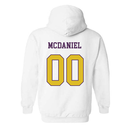 JMU - NCAA Women's Basketball : Peyton McDaniel - Vintage Dukes Hooded Sweatshirt-1