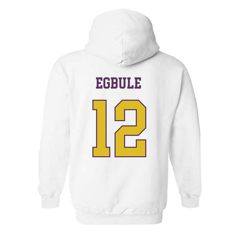 JMU - NCAA Men's Basketball : Oriekose Egbule - Vintage Dukes Hooded Sweatshirt-1