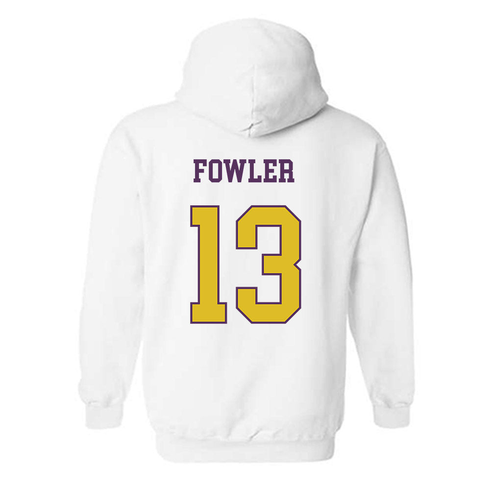 JMU - NCAA Men's Basketball : Preston Fowler - Vintage Dukes Hooded Sweatshirt-1