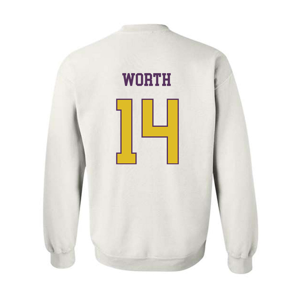 JMU - NCAA Baseball : Conner Worth - Vintage Dukes Crewneck Sweatshirt-1