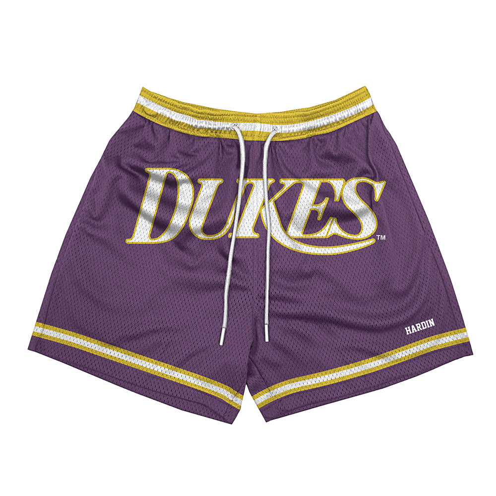 JMU - NCAA Women's Swimming & Diving : Valerie Hardin - Vintage Dukes Shorts-0