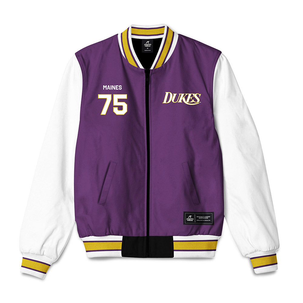 JMU - NCAA Football : Wyatt Maines - Vintage Dukes Bomber Jacket-0