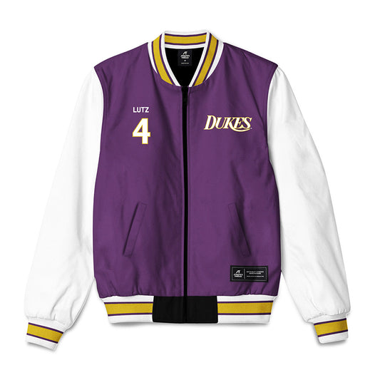 JMU - NCAA Baseball : Tyler Lutz - Vintage Dukes Bomber Jacket-0