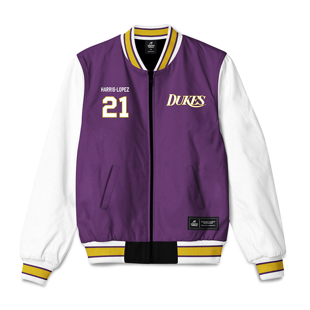 JMU - NCAA Football : Curtis Harris-Lopez - Vintage Dukes Bomber Jacket-0
