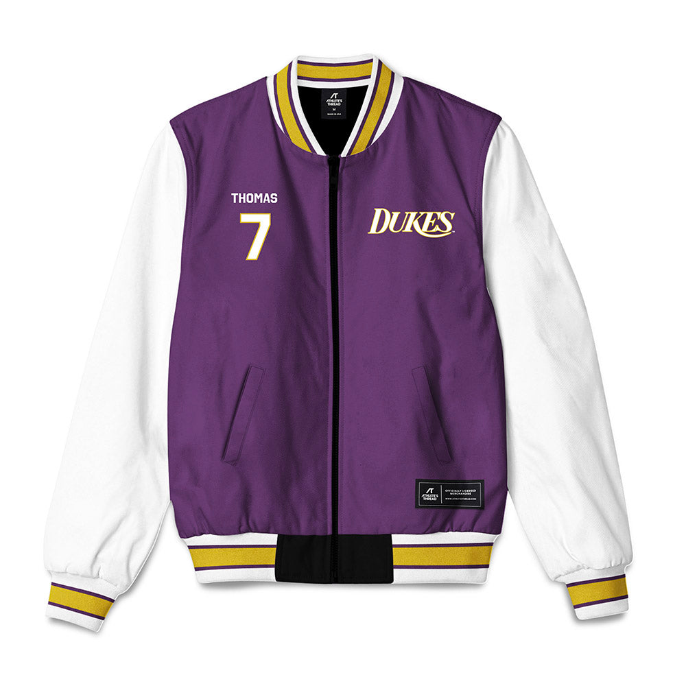 JMU - NCAA Football : Jacob Thomas - Vintage Dukes Bomber Jacket-0