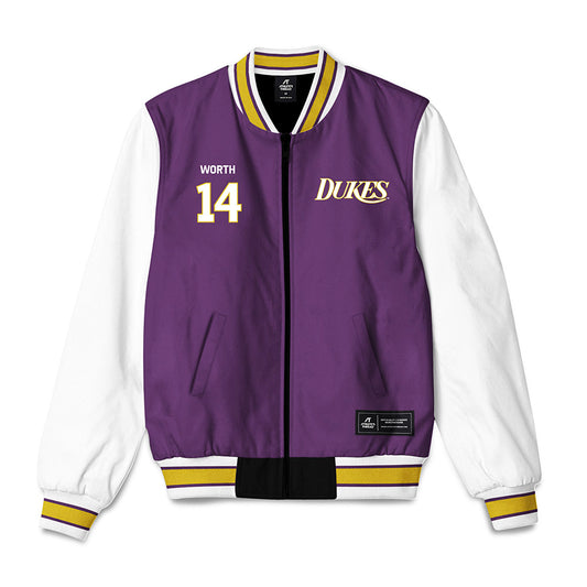 JMU - NCAA Baseball : Conner Worth - Vintage Dukes Bomber Jacket-0