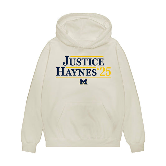 Michigan - NCAA Football : Justice Haynes - Campaign Premium Hooded Sweatshirt-0