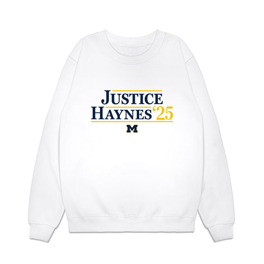 Michigan - NCAA Football : Justice Haynes - Campaign Premium Crewneck Sweatshirt-0