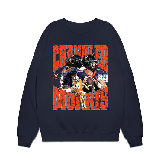 Virginia - NCAA Football : Chandler Morris - Collage Premium Crewneck Sweatshirt-0