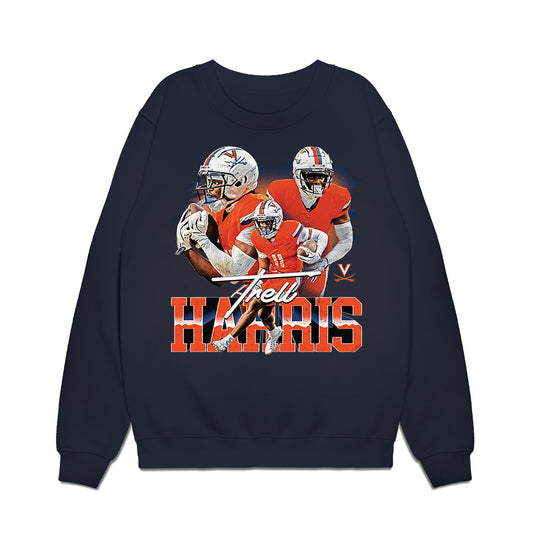Virginia - NCAA Football : Trell Harris - Collage Premium Crewneck Sweatshirt-0